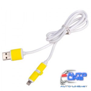 Кабель PULSO USB - Micro USB/Apple 1m yellow (круглый) (CP-001Y)